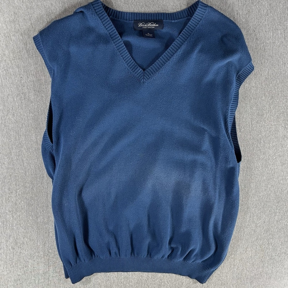 Brooks Brothers Pima Cotton V-neck Sweater‎ Vest Men's XL Old Money Preppy